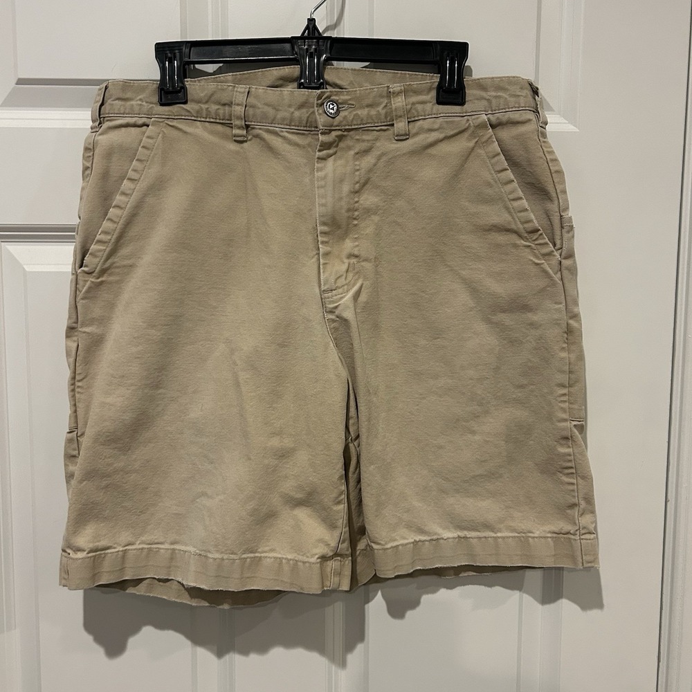VTG Patagonia Mens Stand Up Shorts Size 34 Khaki Tan Organic Cotton Canvas S05